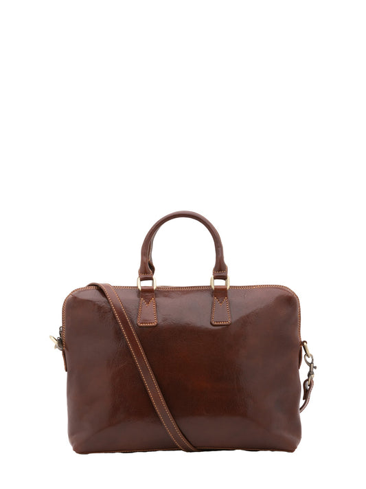 Borsa da lavoro da uomo In Vera pelle Made in Italy 37x27x6 cm-0