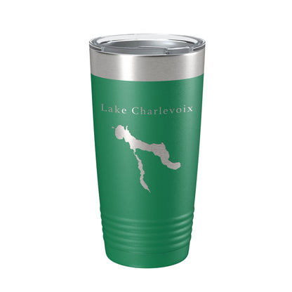 Lake Charlevoix Map Tumbler Travel Mug Insulated Laser Engraved Coffee Cup Michigan 20 oz-9