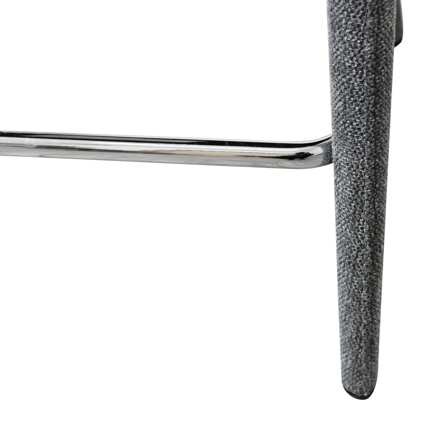 25" Gray Metal and Fabric Low Back Counter Height Bar Chair-5