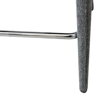 25" Gray Metal and Fabric Low Back Counter Height Bar Chair-5