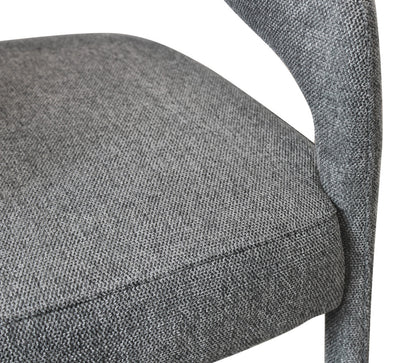 25" Gray Metal and Fabric Low Back Counter Height Bar Chair-6