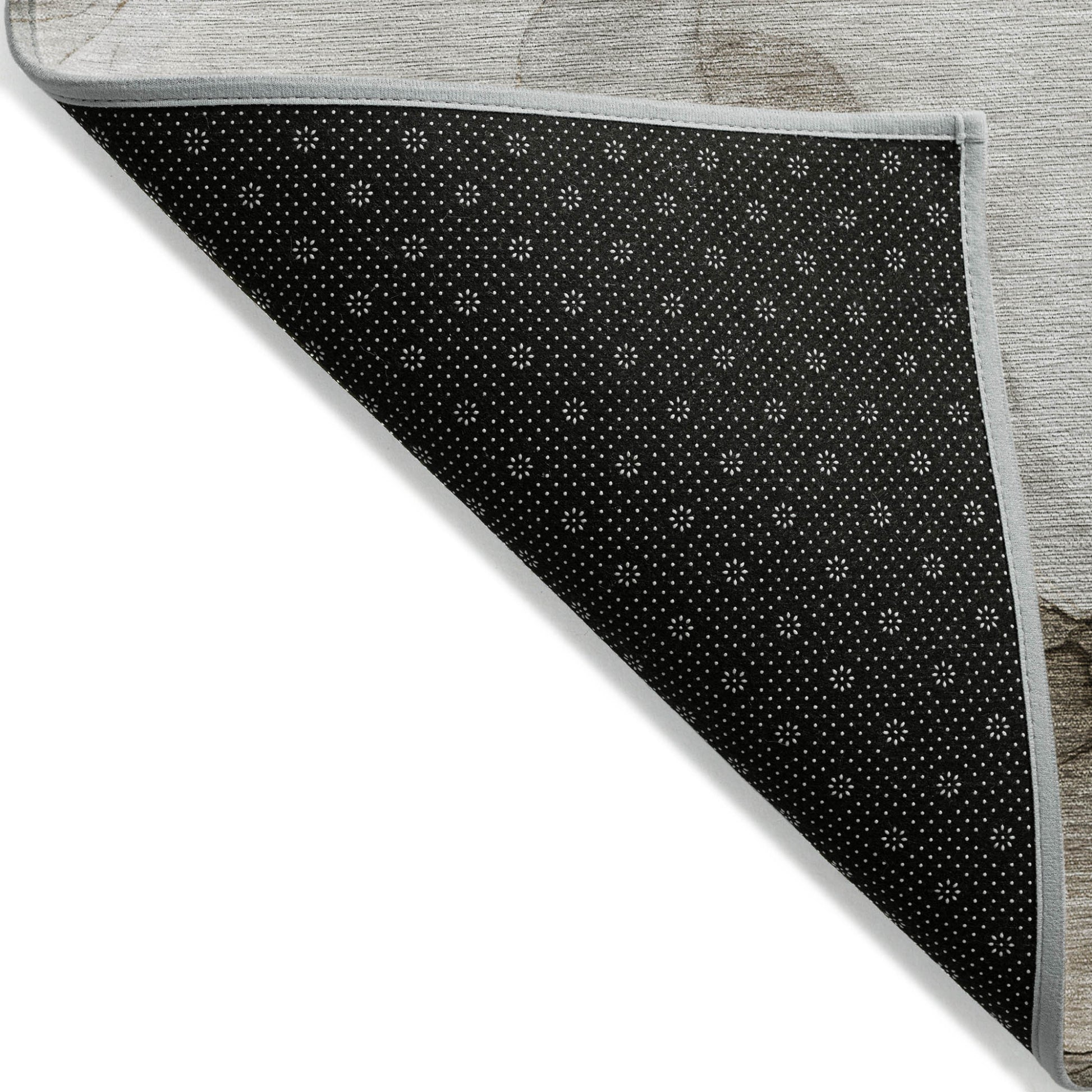 8' Round Brown Round Abstract Washable Non Skid Indoor Outdoor Area Rug-5