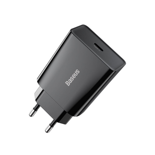 Incarcator Retea Baseus Speed Fast Charger 20w, Iesire Usb-c, 3a, Negru Ccfs-sn01 (CCFS-SN01)-0
