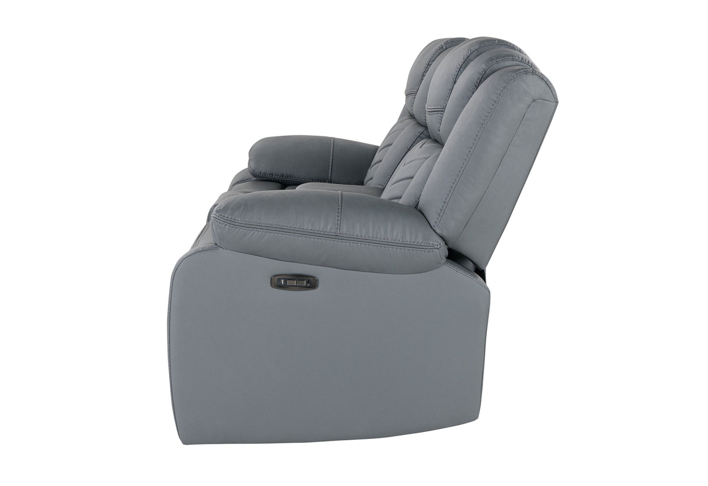 75" Light Gray Faux Leather Power Reclining Loveseat With Storage-5