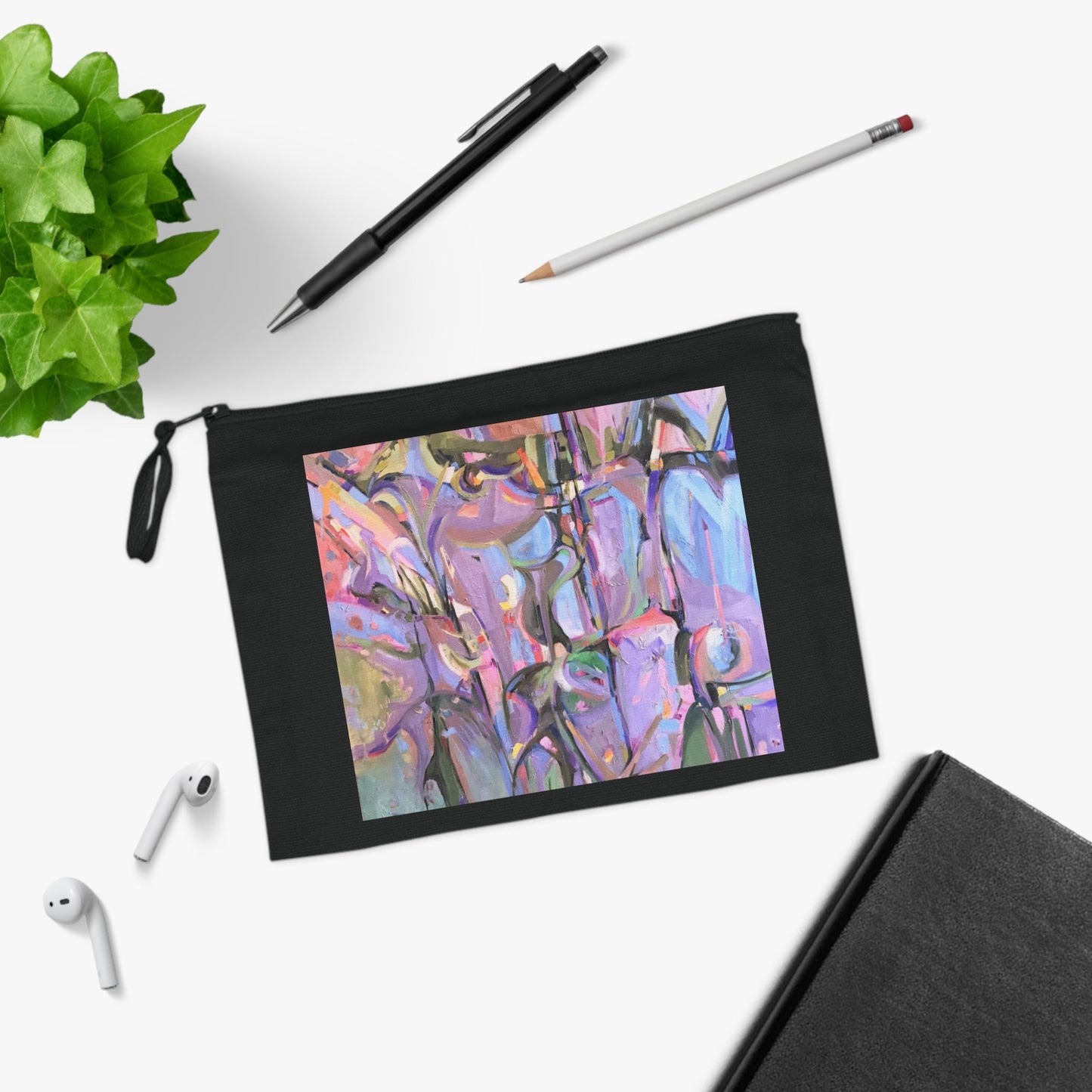 Eco-Friendly Pouch with 'Passages' I Original Artwork by American Artist Barbara Cleary-2