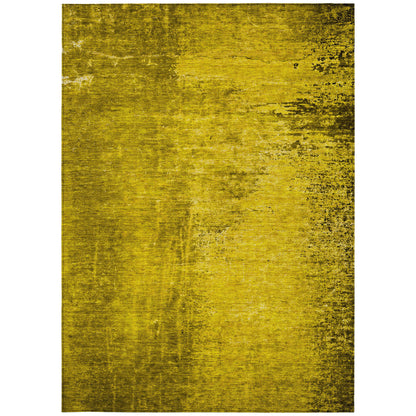 8' X 10' Gold Abstract Washable Non Skid Indoor Outdoor Area Rug-4