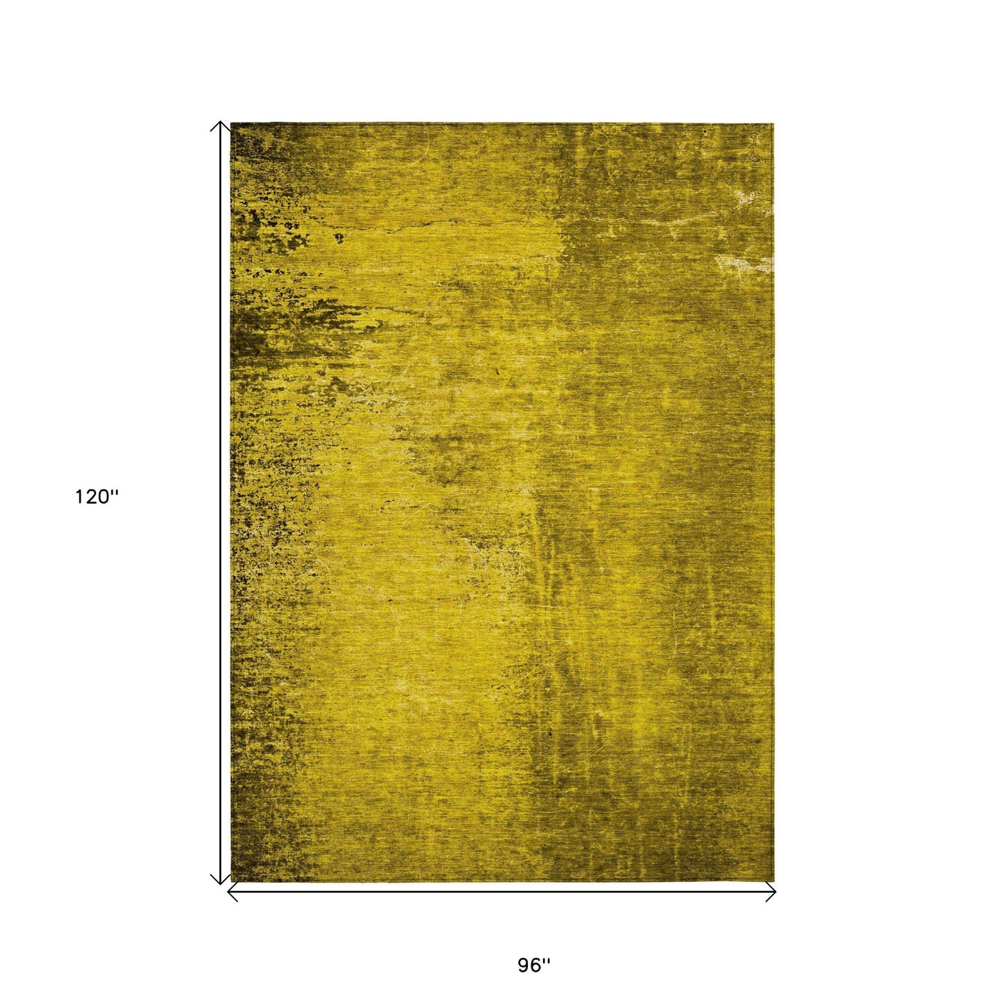 8' X 10' Gold Abstract Washable Non Skid Indoor Outdoor Area Rug-2