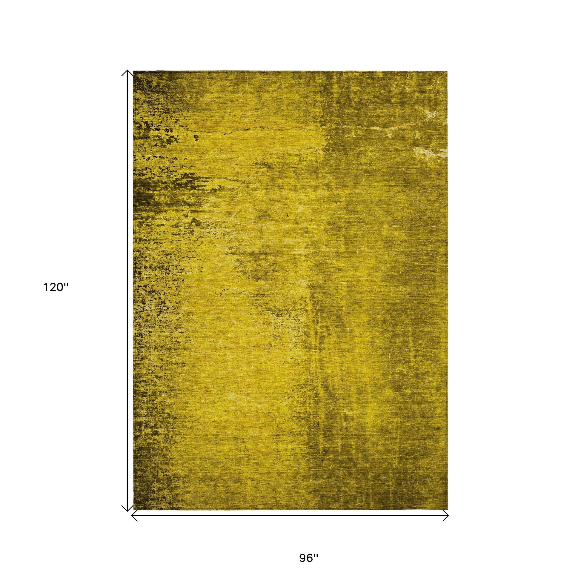 8' X 10' Gold Abstract Washable Non Skid Indoor Outdoor Area Rug-2