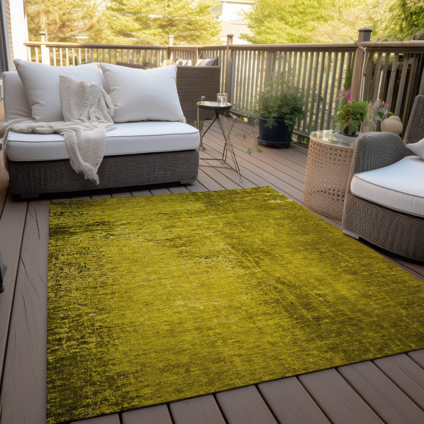 8' X 10' Gold Abstract Washable Non Skid Indoor Outdoor Area Rug-7
