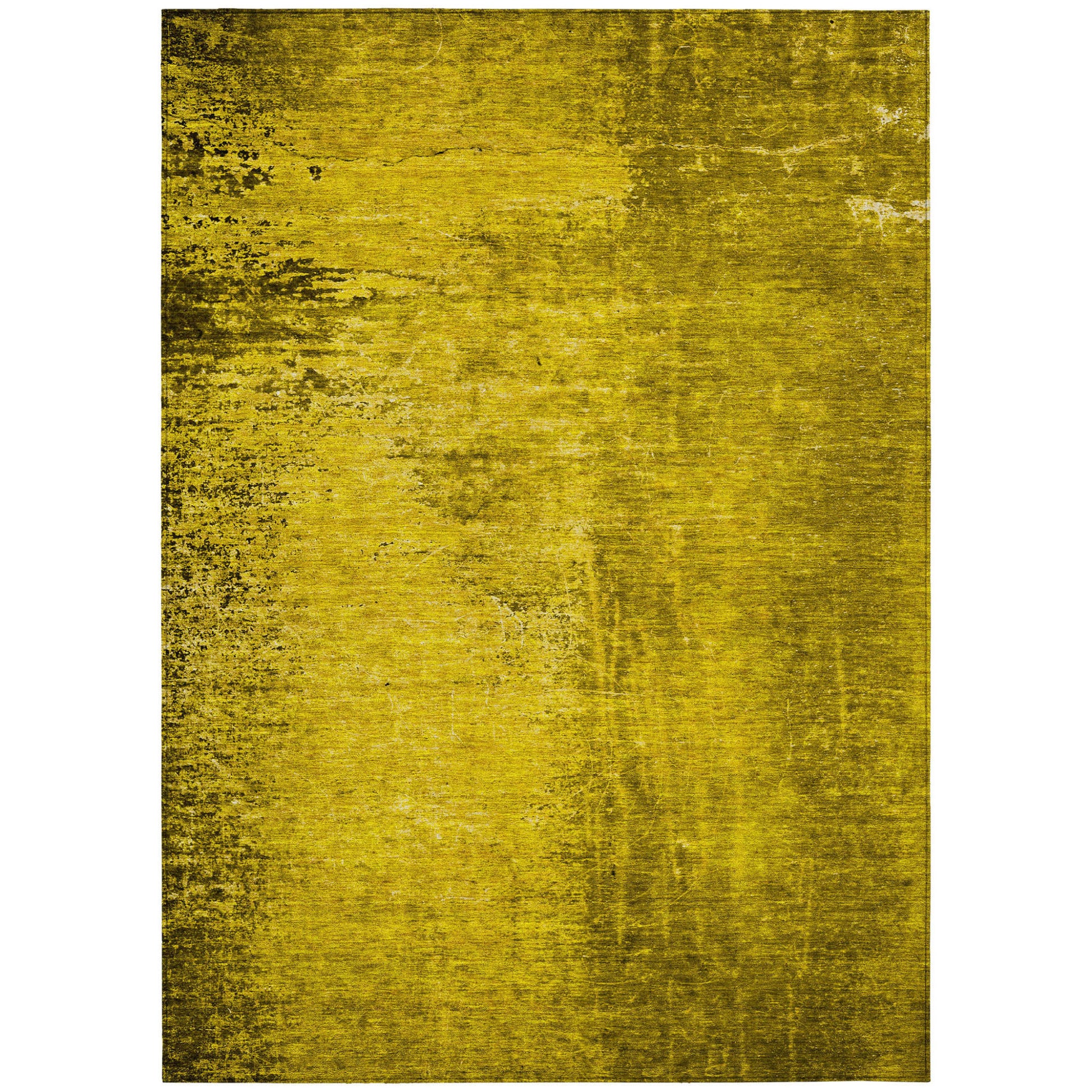 8' X 10' Gold Abstract Washable Non Skid Indoor Outdoor Area Rug-1