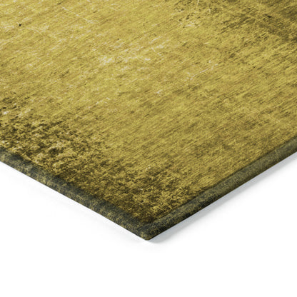 8' X 10' Gold Abstract Washable Non Skid Indoor Outdoor Area Rug-6