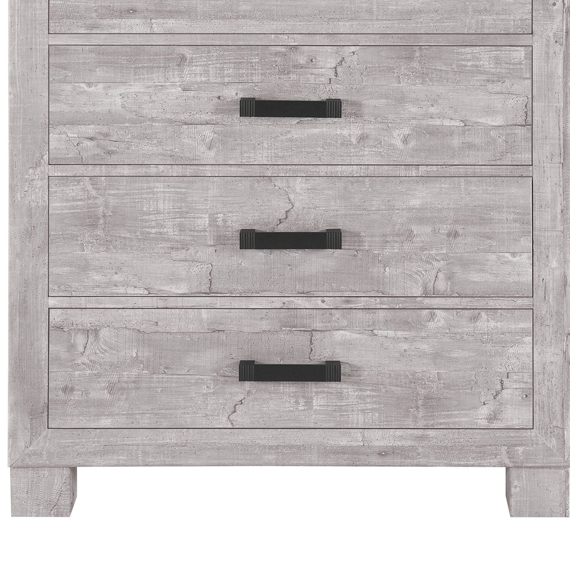48" Gray Wood Five Drawer Dresser-2