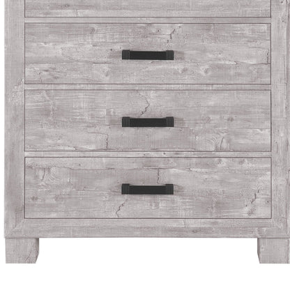 48" Gray Wood Five Drawer Dresser-2