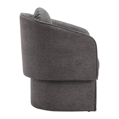 28" Gray Upholstered Club Chair And Toss Pillow-2