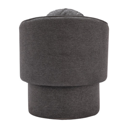 28" Gray Upholstered Club Chair And Toss Pillow-4