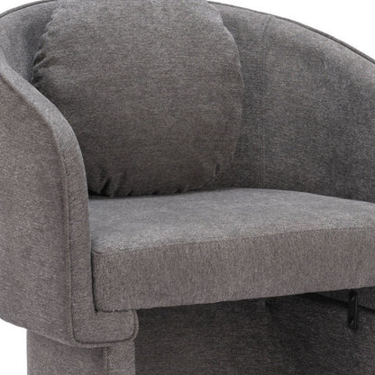 28" Gray Upholstered Club Chair And Toss Pillow-7