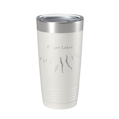 Finger Lakes Map Tumbler Travel Mug Insulated Laser Engraved Coffee Cup New York 20 oz-1