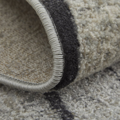 5' X 8' Gray and Black Abstract Power Loom Area Rug-5