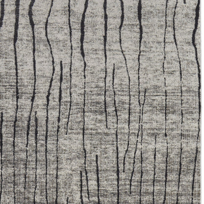 5' X 8' Gray and Black Abstract Power Loom Area Rug-3