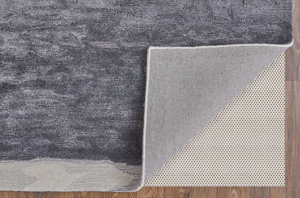 5' X 8' Dark Gray and Ivory Abstract Hand Tufted Area Rug-5