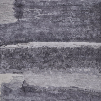 5' X 8' Dark Gray and Ivory Abstract Hand Tufted Area Rug-4