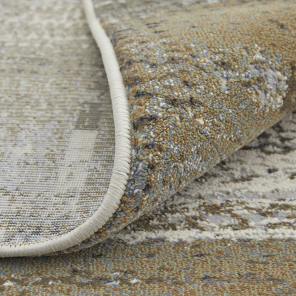 8' X 10' Ivory Gray and Brown Abstract Power Loom Area Rug-6