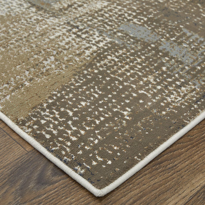 8' X 10' Ivory Gray and Brown Abstract Power Loom Area Rug-8