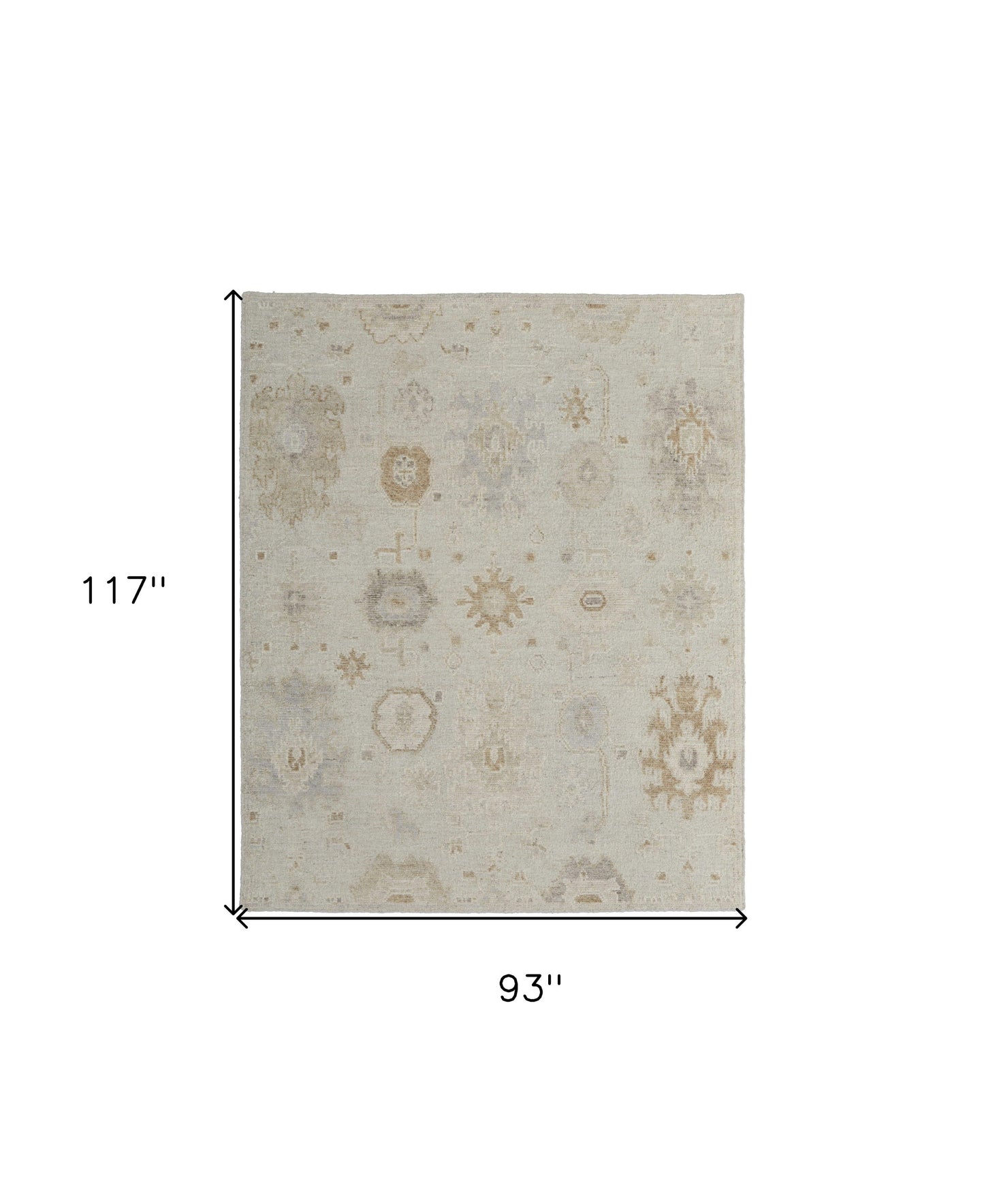 8' X 10' Tan and Gray Wool Floral Hand Knotted Area Rug-2