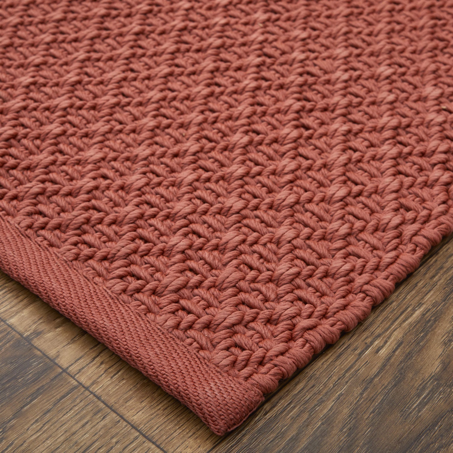 9' X 12' Red Hand Woven Area Rug-5