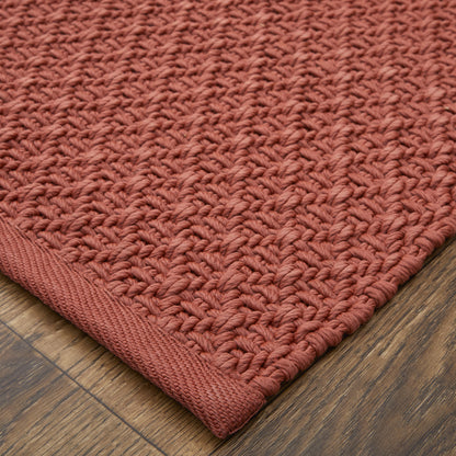 9' X 12' Red Hand Woven Area Rug-5