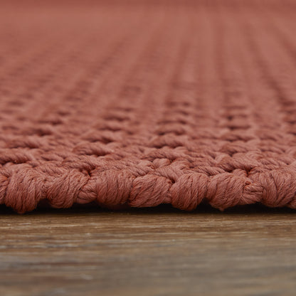 9' X 12' Red Hand Woven Area Rug-8