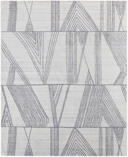 2' X 3' Black and Ivory Abstract Hand Woven Area Rug-1