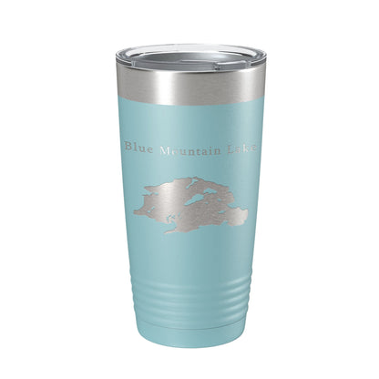 Blue Mountain Lake Map Tumbler Travel Mug Insulated Laser Engraved Coffee Cup New York 20 oz-13