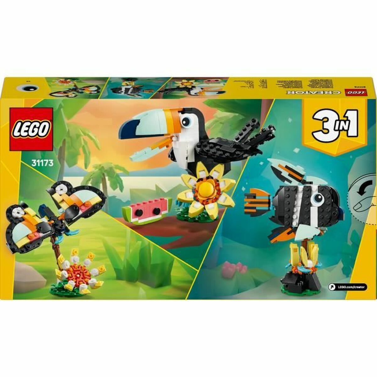 Construction set Lego 31173 Wild Animals : Tropical Toucan 225 Pieces-12