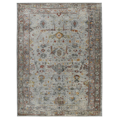 3' X 5' Gray Rust And Brown Medallion Area Rug-1