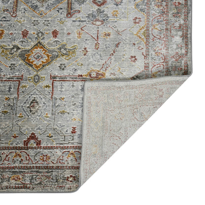 3' X 5' Gray Rust And Brown Medallion Area Rug-8