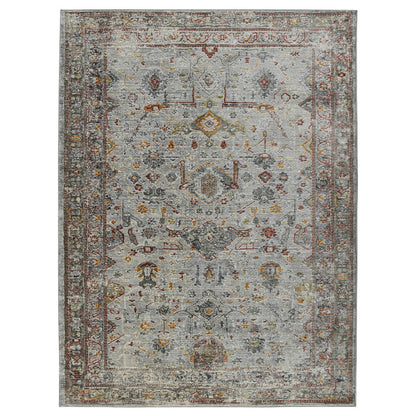 3' X 5' Gray Rust And Brown Medallion Area Rug-4