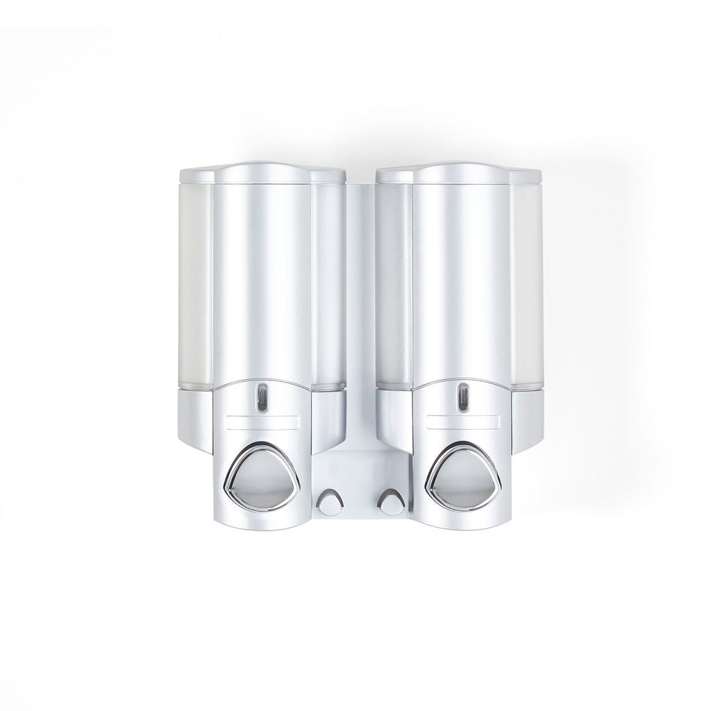 Gray Heavy Duty Plastic Two Chamber Wall Mount Soap Dispenser-2