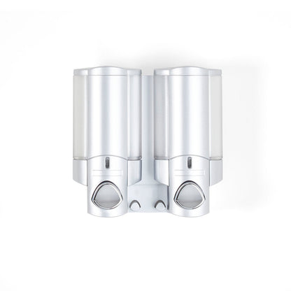 Gray Heavy Duty Plastic Two Chamber Wall Mount Soap Dispenser-2