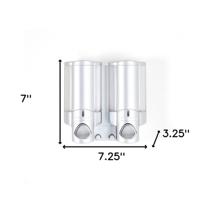 Gray Heavy Duty Plastic Two Chamber Wall Mount Soap Dispenser-6