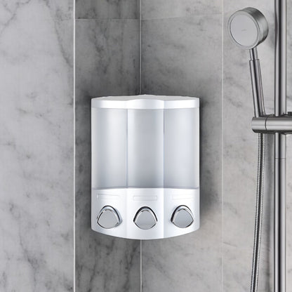 Gray Heavy Duty Plastic Three Chamber Wall Mount Soap Dispenser-0