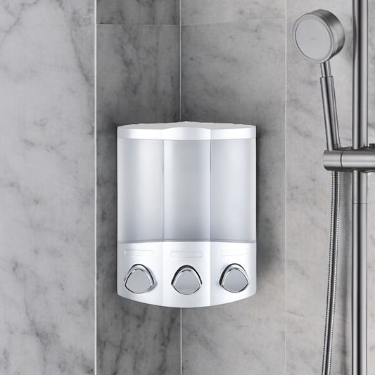 Gray Heavy Duty Plastic Three Chamber Wall Mount Soap Dispenser-0