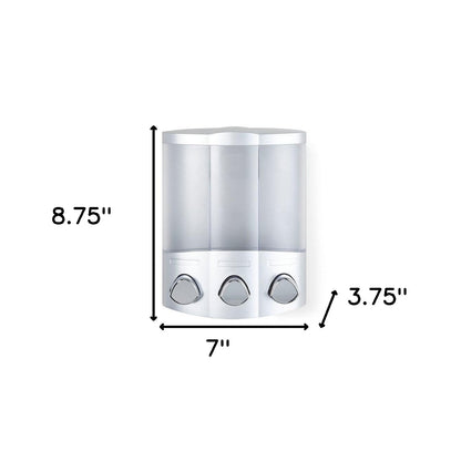 Gray Heavy Duty Plastic Three Chamber Wall Mount Soap Dispenser-3