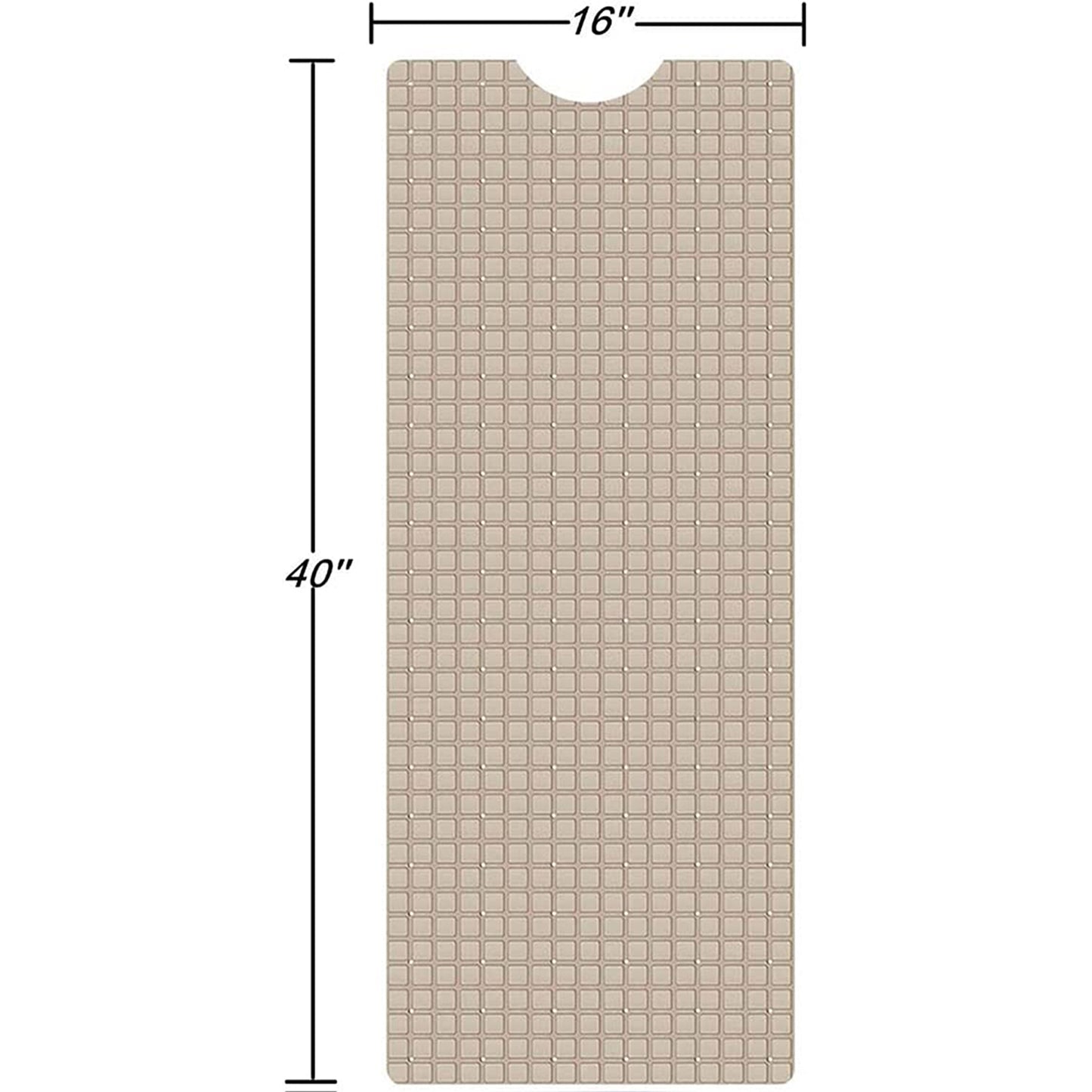 40" Beige Geometric Tiles Non Slip Bathtub Mat-5