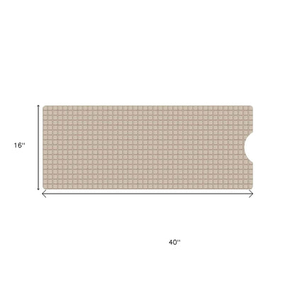40" Beige Geometric Tiles Non Slip Bathtub Mat-6