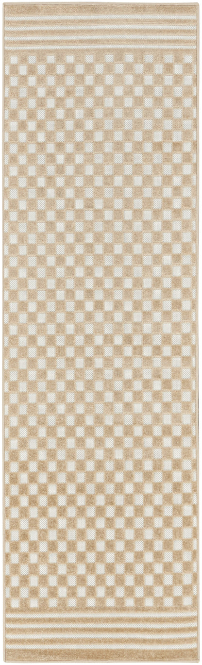 6' Tan Geometric Runner Rug-3