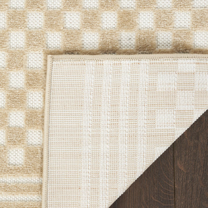 6' Tan Geometric Runner Rug-8
