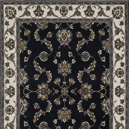 5' X 8' Ivory Oriental Area Rug With Fringe-7