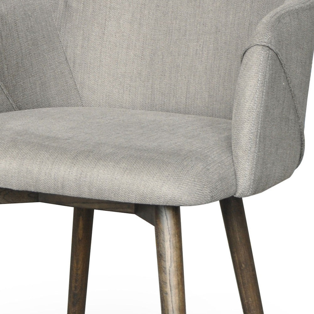 Gray And Brown Upholstered Fabric Dining Arm Chair-3