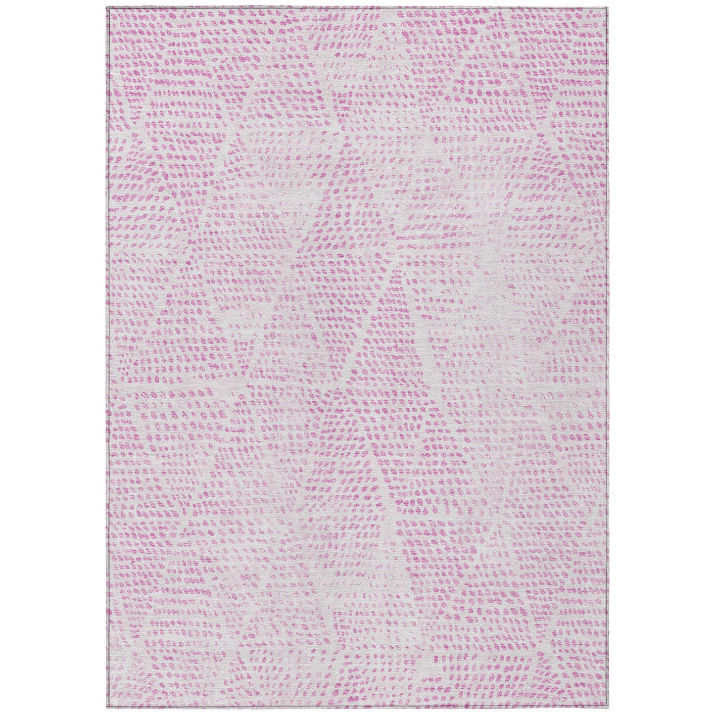 9' X 12' Pink And Ivory Geometric Washable Indoor Outdoor Area Rug-1